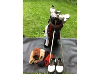 Wilson Golf Bag Including Titleist DCI Irons, Great Big Bertha Club, Golf Shoes Plus