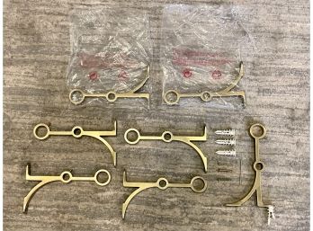 Very Modern High Quality Brass Lot Of 7 Wall Mount Hangers With Some Nails Included