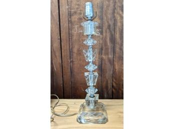 Stunning Antique Cut Crystal Lamp Without Shade.