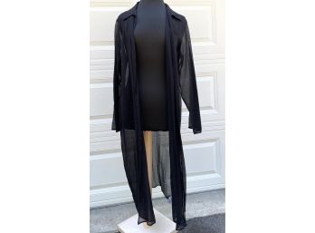 'Eileen Fisher's' Sheer Black Kimono Pullover, Size Medium