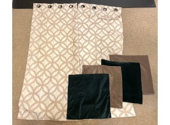 2 Simply Vera By Vera Wang Curtains And 4 Earth Toned Pillowcases