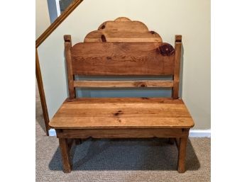 Mission Style Wooden Bench Made In Mexico - Simple Design /Very Sturdy