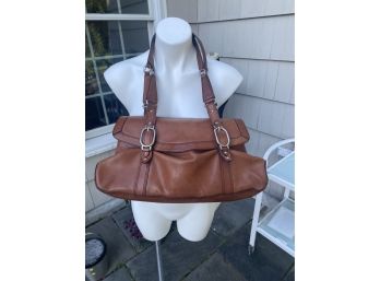 Large Cole Haan Trinity Handbag Smooth Caramel Leather