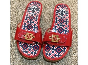 Tory Burch Platform Slides, Practically New! Size 6m