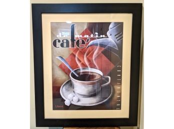 Framed Vintage Poster 'Cafe DeMatin'