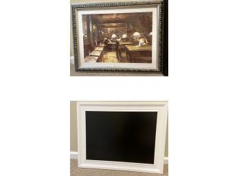 Pool Scene Titled France 1887 Framed Art Plus White Frame