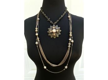 3 Paired Necklaces, Stunning Detail, One Stamped Robert Rose