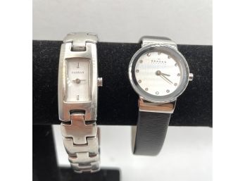 Skagen Denmark Watch, Stainless Steel With Mineral Crystal And A Leather Band & Clyda Design Gassan Watch