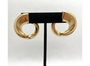 14 Karat Gold Hoop Earrings With A Front/back Clasp