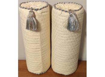 2 Yellow Bolster Pillows With Tassel