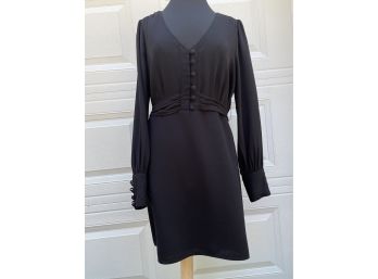 Alice Temperley Black Button Dress, Size Extra Large