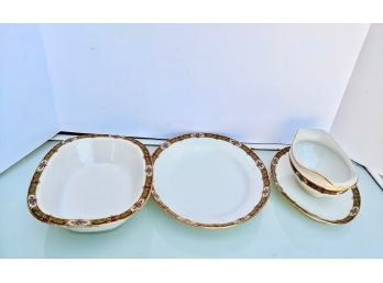 3 Serving Dishes Of Limoge China From France Vintage