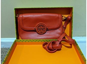 Coral/pink Tory Burch Crossbody Bag Purse With Box