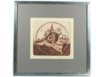 Richard Beale Signed And Numbered Etching - When We Live Together 1970 - Matted And Framed