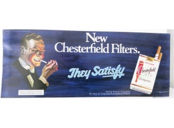 VINTAGE NYC Subway - Advertising Sign - New Chesterfield Filters Cigarettes (Plastic So It Can Be Back Lit)