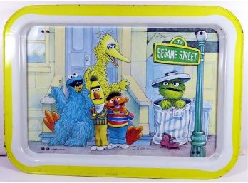 Vintage 1977 Sesame Street TV Folding Tray J. Mathieu - Big Bird, Cookie Monster Ernie, Burt, Oscar