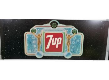 VINTAGE NYC Subway - Advertising Sign - 7up - With Deco Design  (Plastic So It Can Be Back Lit)