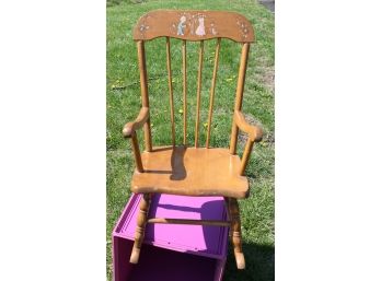 Vintage Oak Hill Co. Children's Rocking Chair Made In Fitchburg MA - Maple Rocker