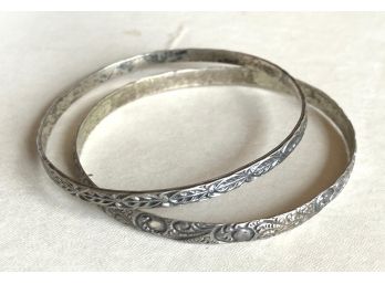 TWO STERLING BANGLES