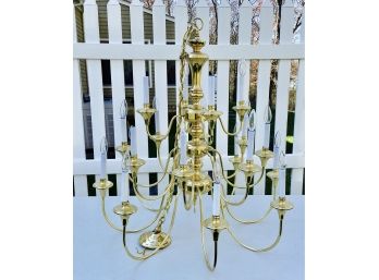 Beautiful Three Tier Twenty Bulb Brass Chandelier