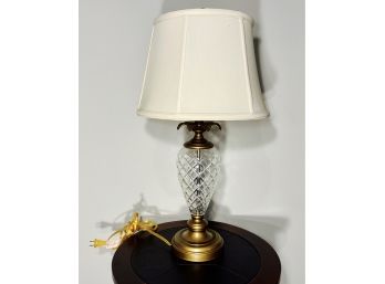 Glass And Brass Table Lamp