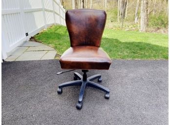 Leather Adjustable Height Rolling Office Chair