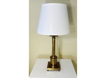 Heavy Brass Candlestick Form Table Lamp