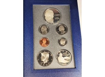 1993 Prestige Set With Box And Original Paperwork(commemorative Silver Dollar And Half Dollar)