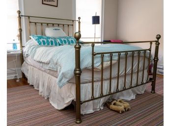 Country Farmhouse Brass Tone Metal Bed