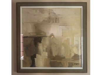 Large Contemporary Print Of Abstract Painting Signed D Thomas - Framed And Matted