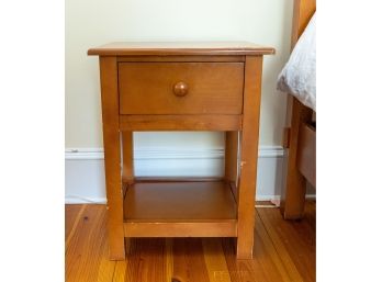 Wooden Bedside Table W Storage Drawer And Lower Shelf