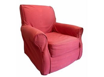 Watermelon Pink Upholstered Club Chair