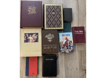 Vintage Group Of Seven Bibles And Religious Books