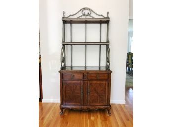 Wood And Wrought Iron Bakers Rack