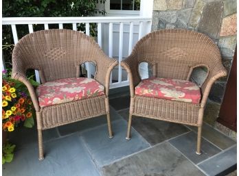 Pair Resin Outdoor Chairs