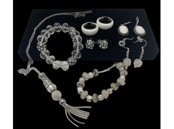 Earrings And Bracelets And Neckpiece - Oh My! - 7 Pieces Includes Sterling Silver