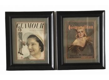 Two Vintage Fashion Magazine Covers  - Nicely Matted And Framed.