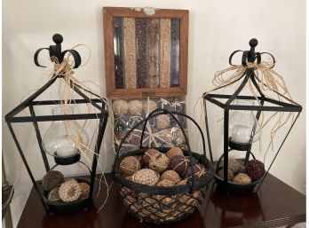 Decorative Seed Balls And Candle Holders