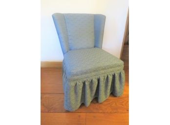 Vintage Blue Fabric Slipper Chair