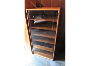 Glass & Wood Mid-century Modern Cabinet Shelving