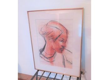 Original Signed Art Pensive Young Woman 1964