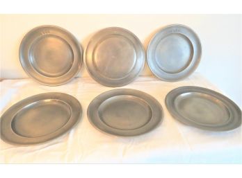 Set 6 John Somers Pewter Plates Brazil