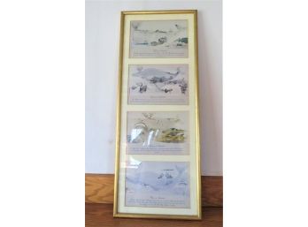 Framed Four Seasons In Whaling Nantucket C. Robert Perrin.