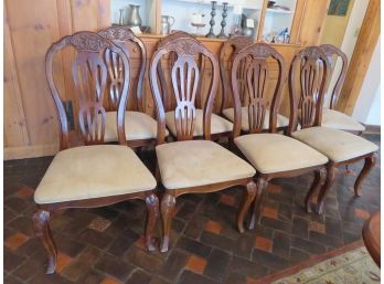 Set Of 8 Upscale American Drew Carved Wood Dining Room Chairs