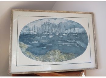 'Misty Harbor' By Mary Ann De Buy Wenninger Collagraph Print