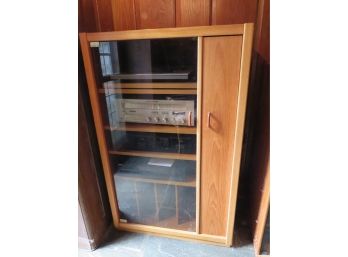 Vintage Mid-century Modern Glass Stereo Cabinet