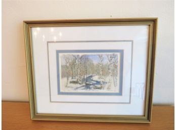 C.L. Bailey Signed 'Winter Stream' Batik On Rice Paper