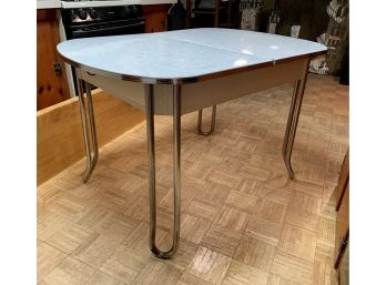 1950s White And Chrome Formica Top Table