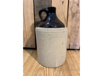 Small Antique Brown And Tan Stoneware Jug