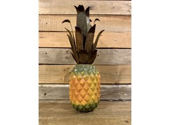 Wood And Steel Pineapple Decor